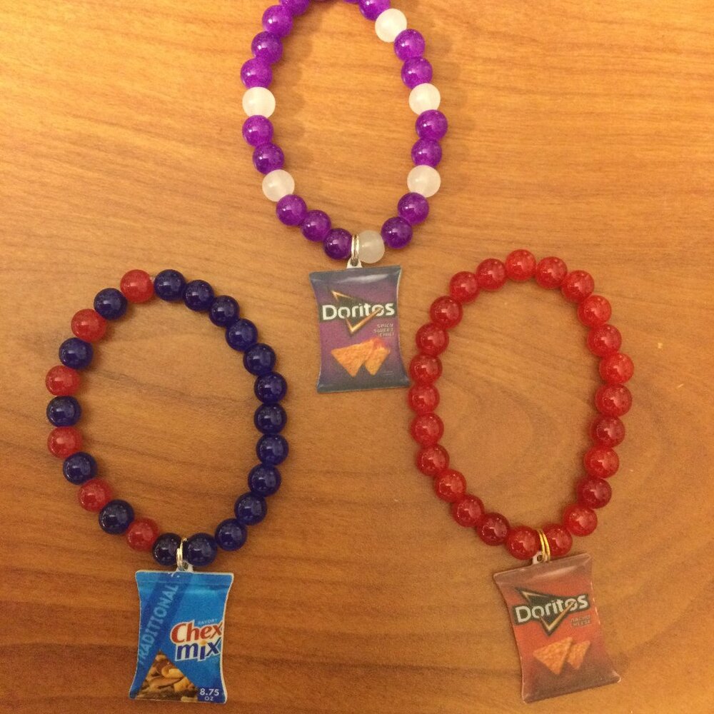 snacks glass beads bracelets
